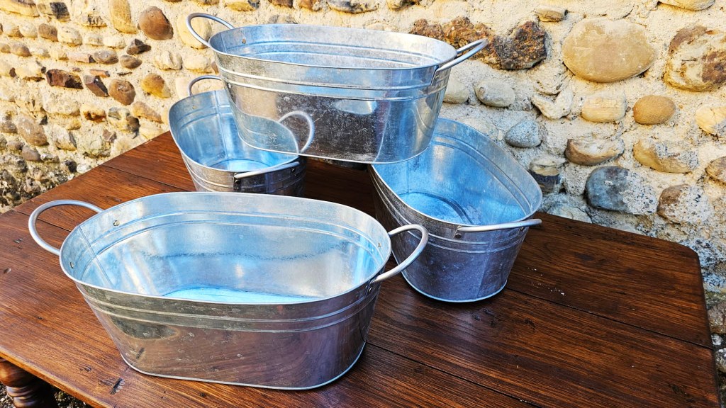 bassine métal déco reception mariage