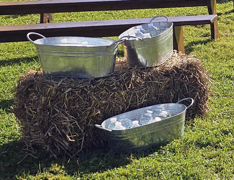 bassine métal déco reception mariage