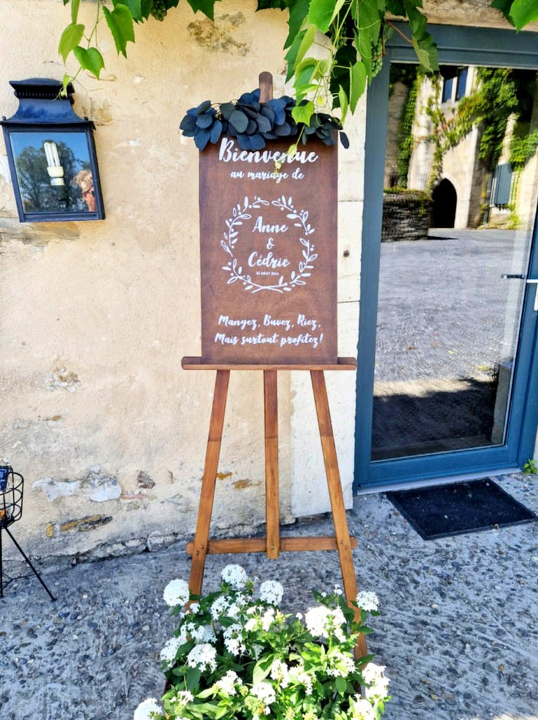 chevalet bois mobilier reception mariage