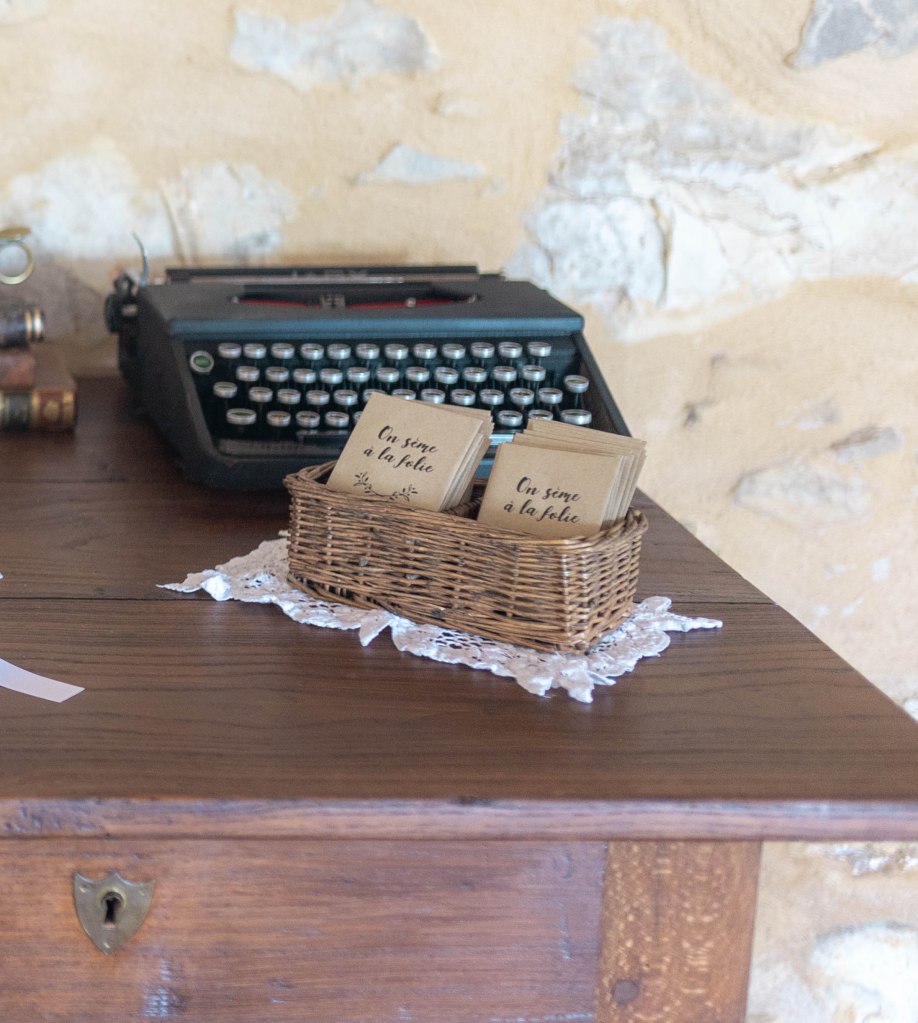 petit panier graines déco mariage reception